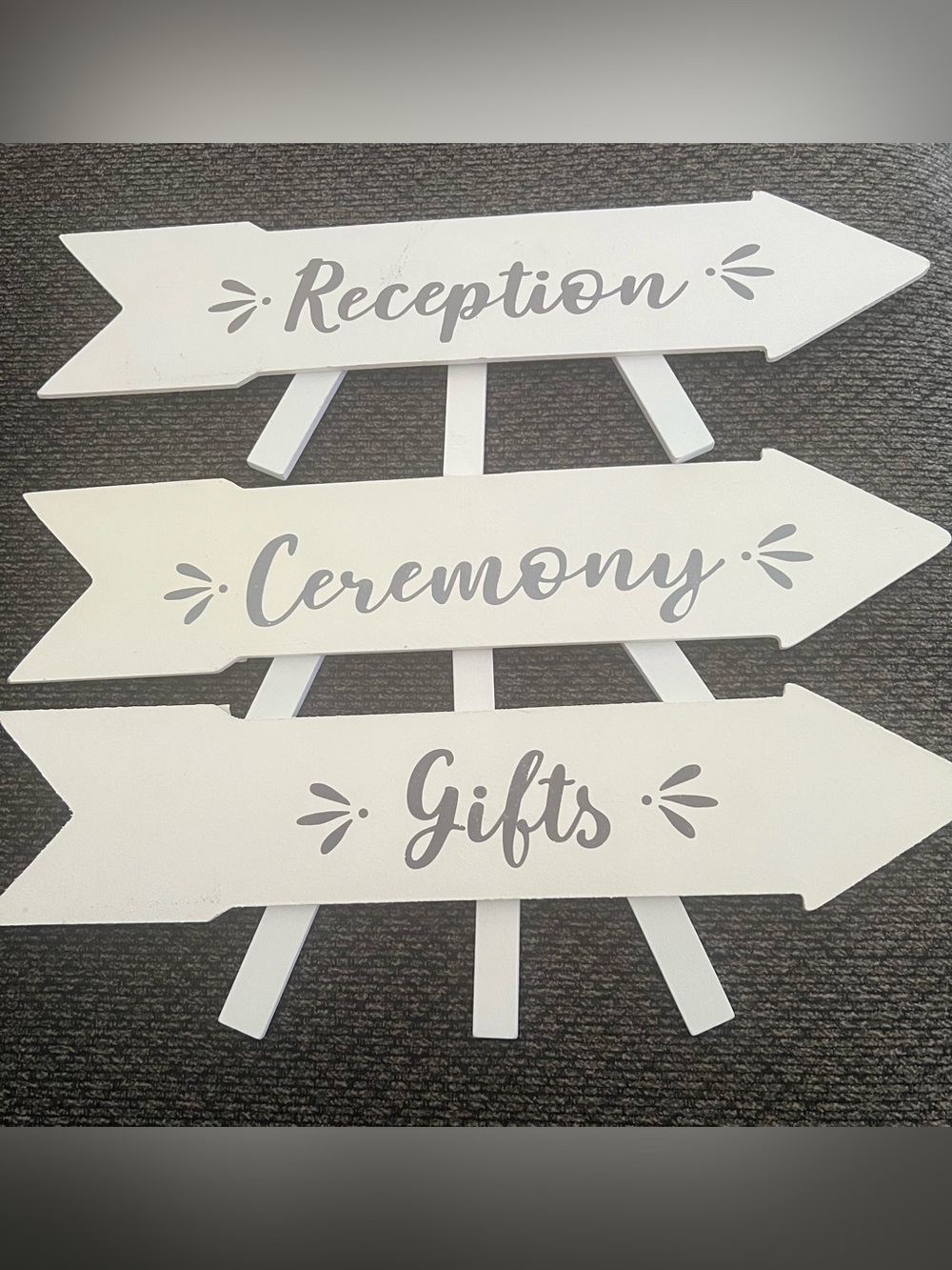 Wedding Directional Signs - Reception, Ceremony, Gifts.